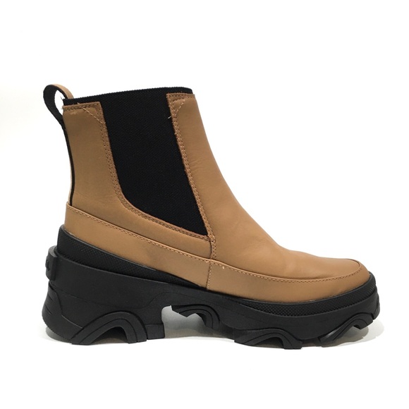 SOREL BREX CHELSEA WATERPROOF BOOTS - TAWNY LEATHER -WOMEN’S US 8 -NEW - Picture 3 of 7